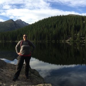 krista verrastro enjoying a hike at rocky mountain national park